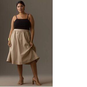 NWT Anthropologie Maeve Sleeveless Rib Poplin Twofer Midi Dress size 2X